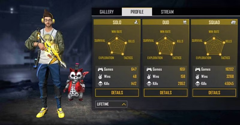 free fire india king game stats